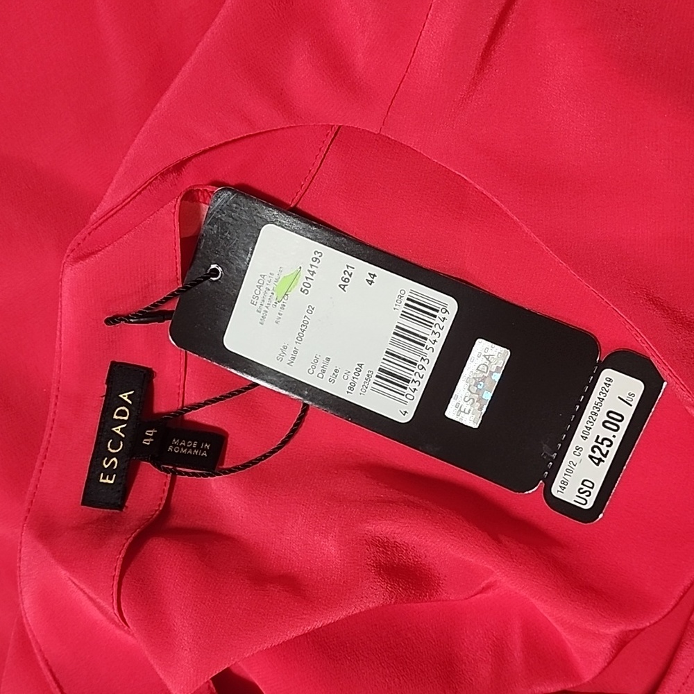 Escada Red Flutter Sleeve Blouse - Picture 7 of 12